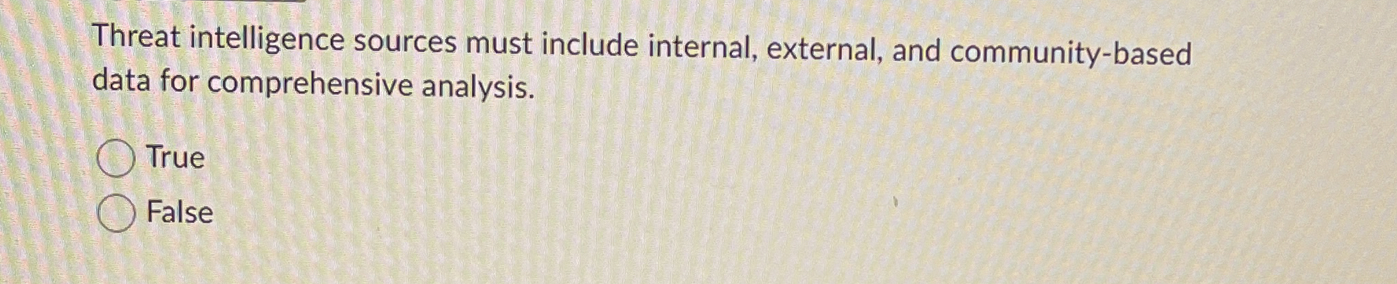 Threat intelligence sources must include