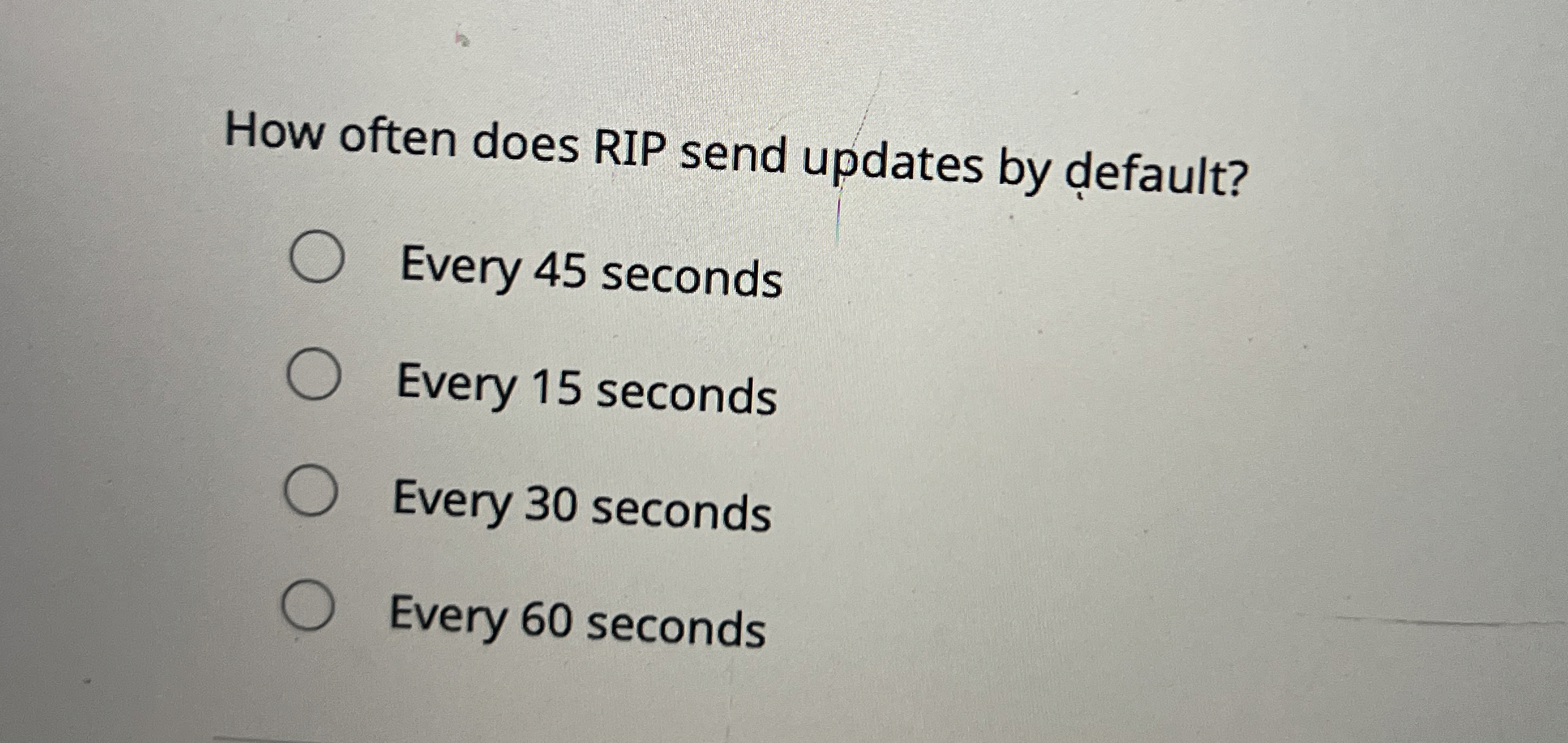 How often does RIP send updates by default? Every