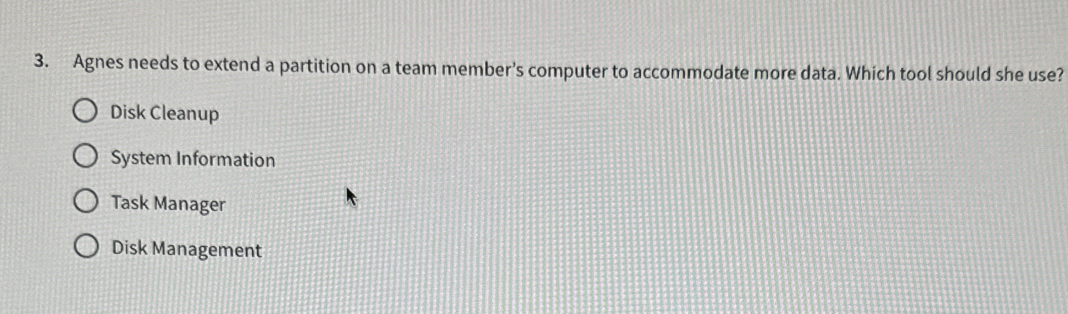 Agnes needs to extend a partition on a team