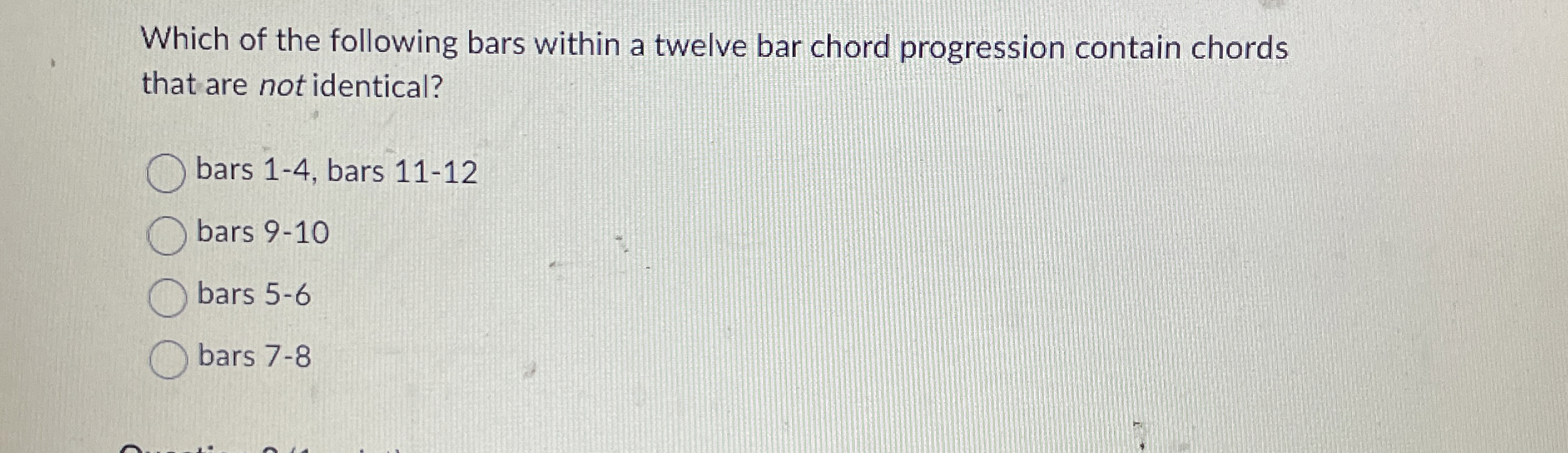 Which of the following bars within a twelve bar