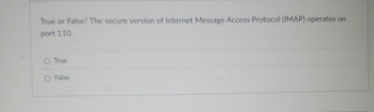 True or False? The secure version of Internet