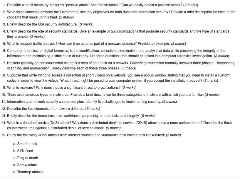 Introduction to Network Security Describe what is