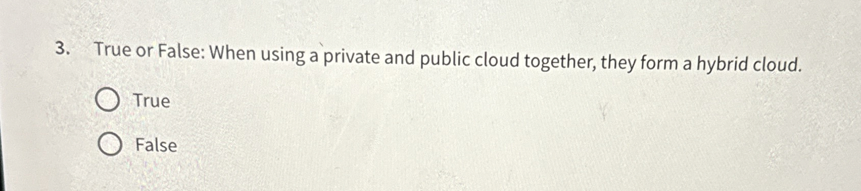 True or False: When using a private and public