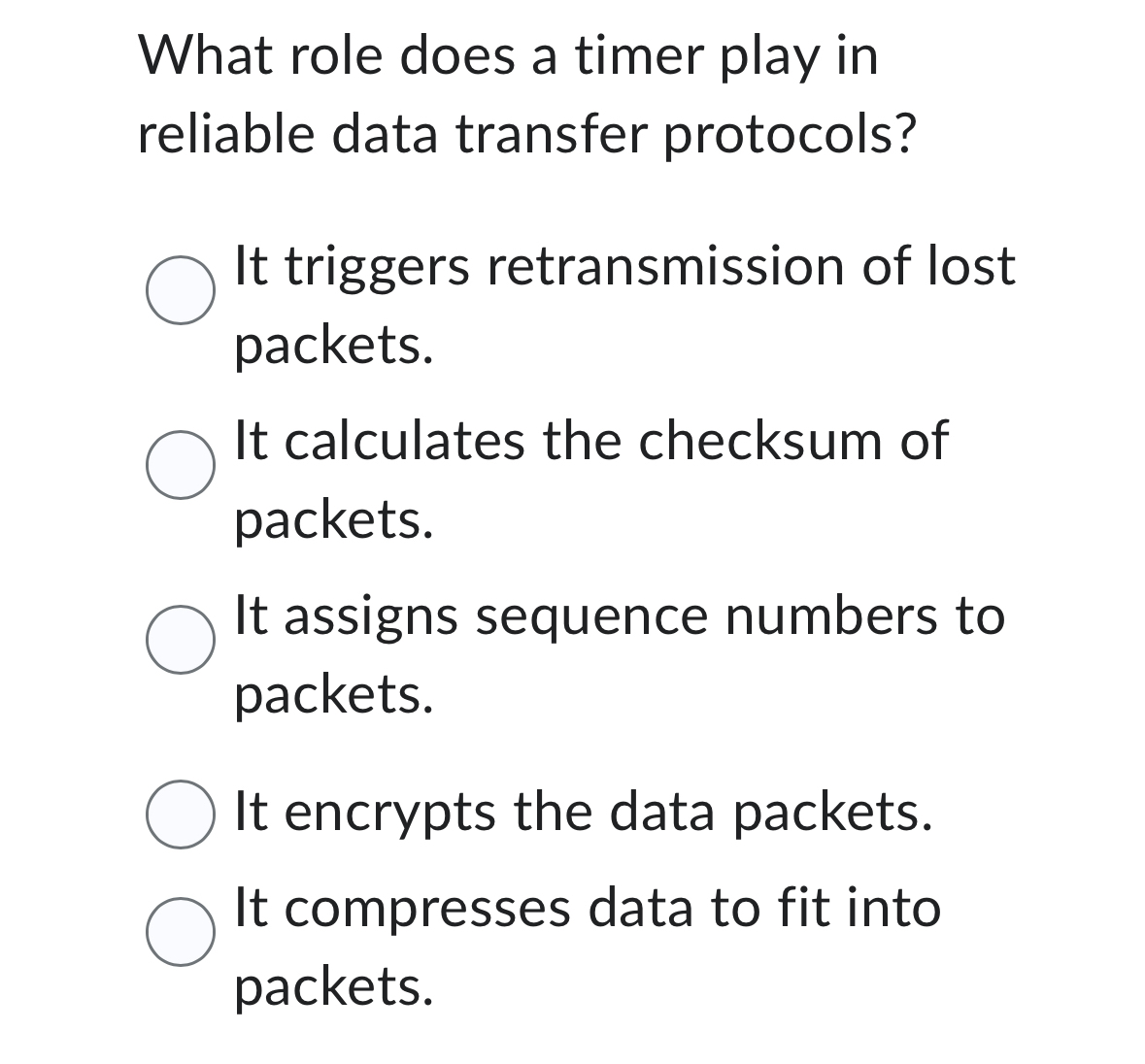 What role does a timer play in reliable data