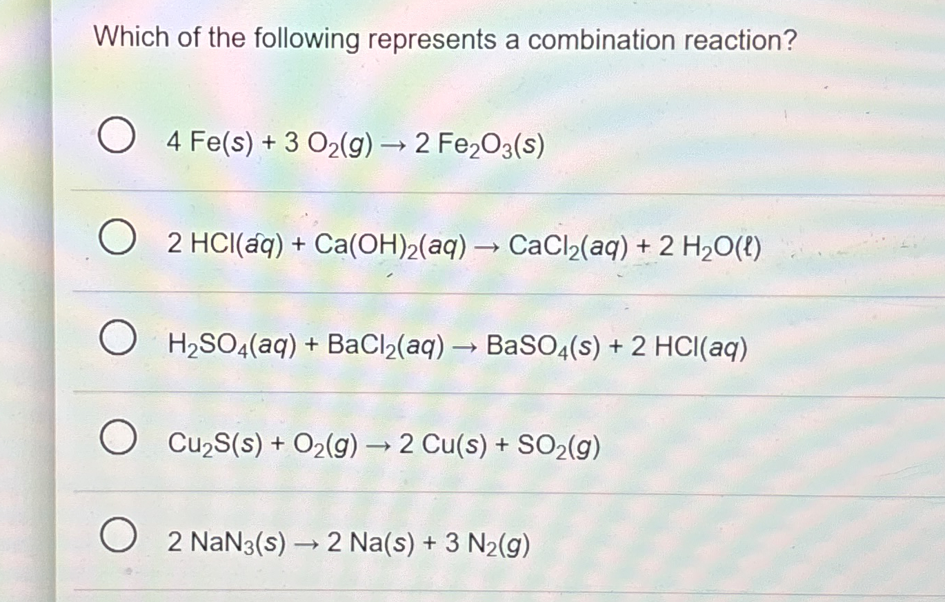 Which of the following represents a combination