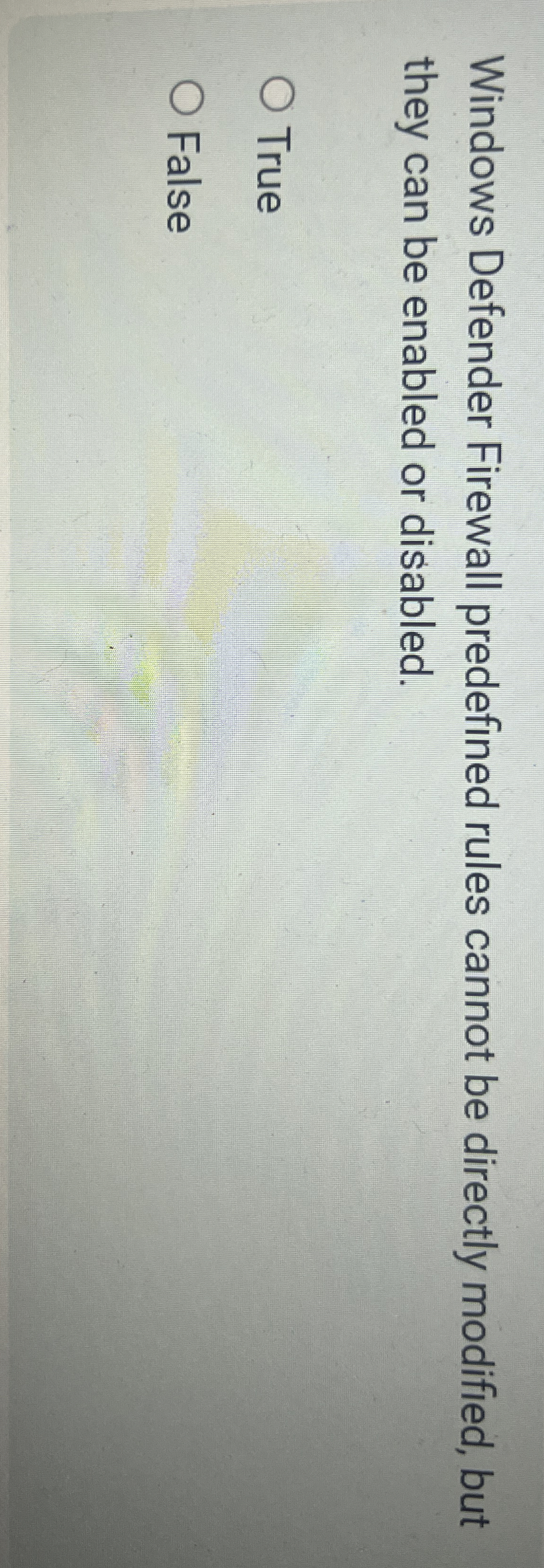 Windows Defender Firewall predefined rules cannot