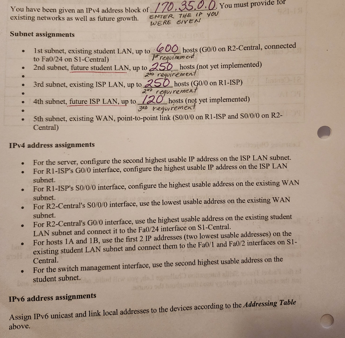 You have been given an IPv 4 address block of 1 7