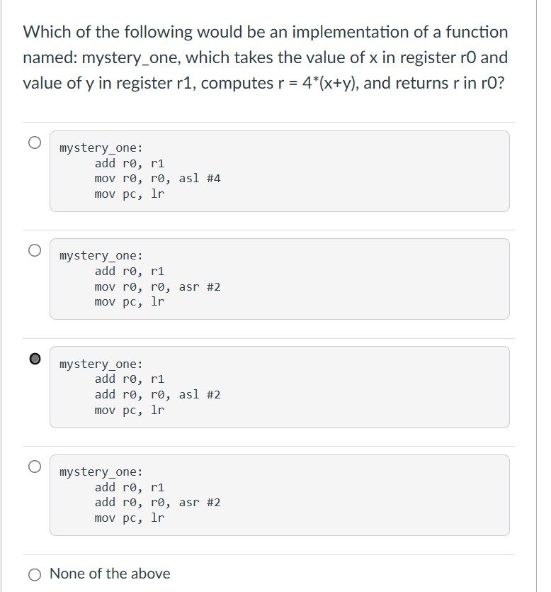 Which of the following would be an implementation