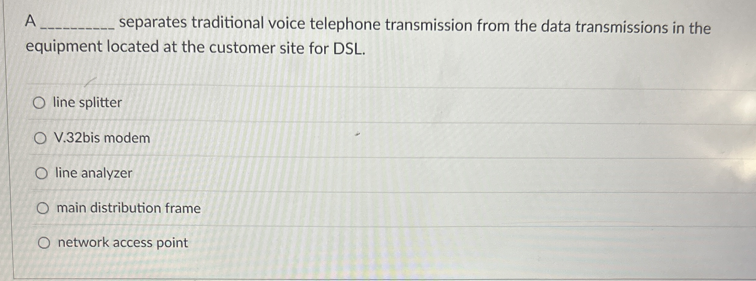A separates traditional voice telephone