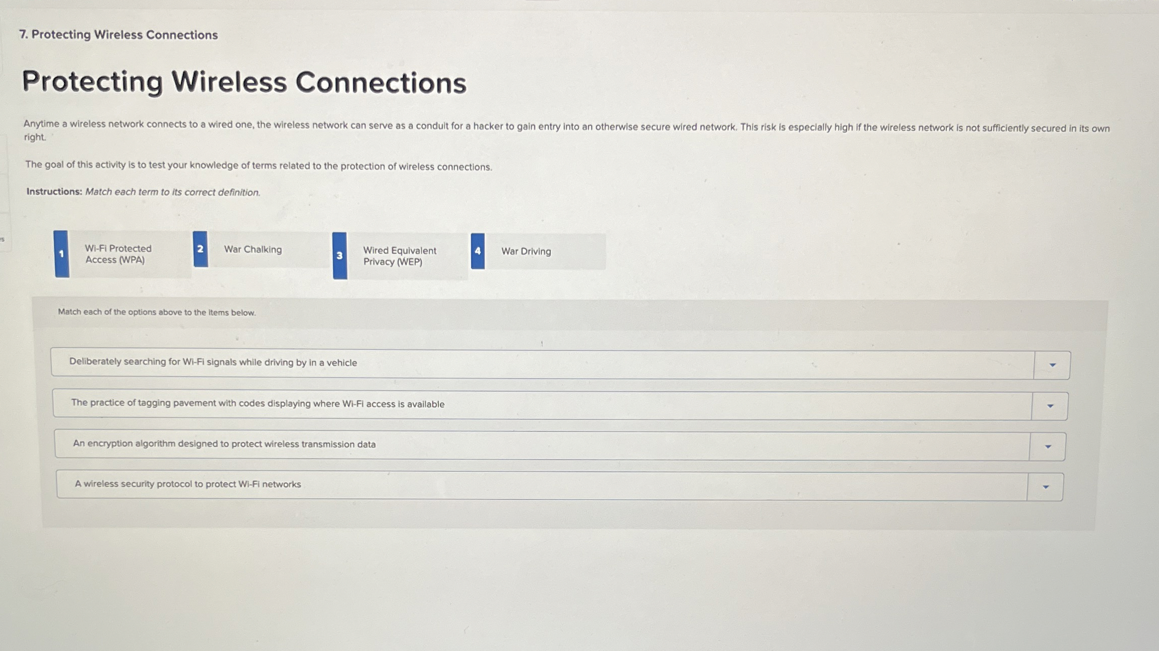 Protecting Wireless Connections Protecting