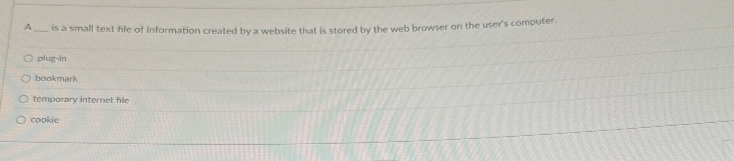A q , is a small text file of information created