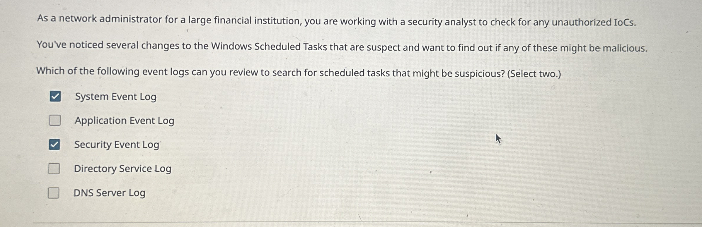 As a network administrator for a large financial