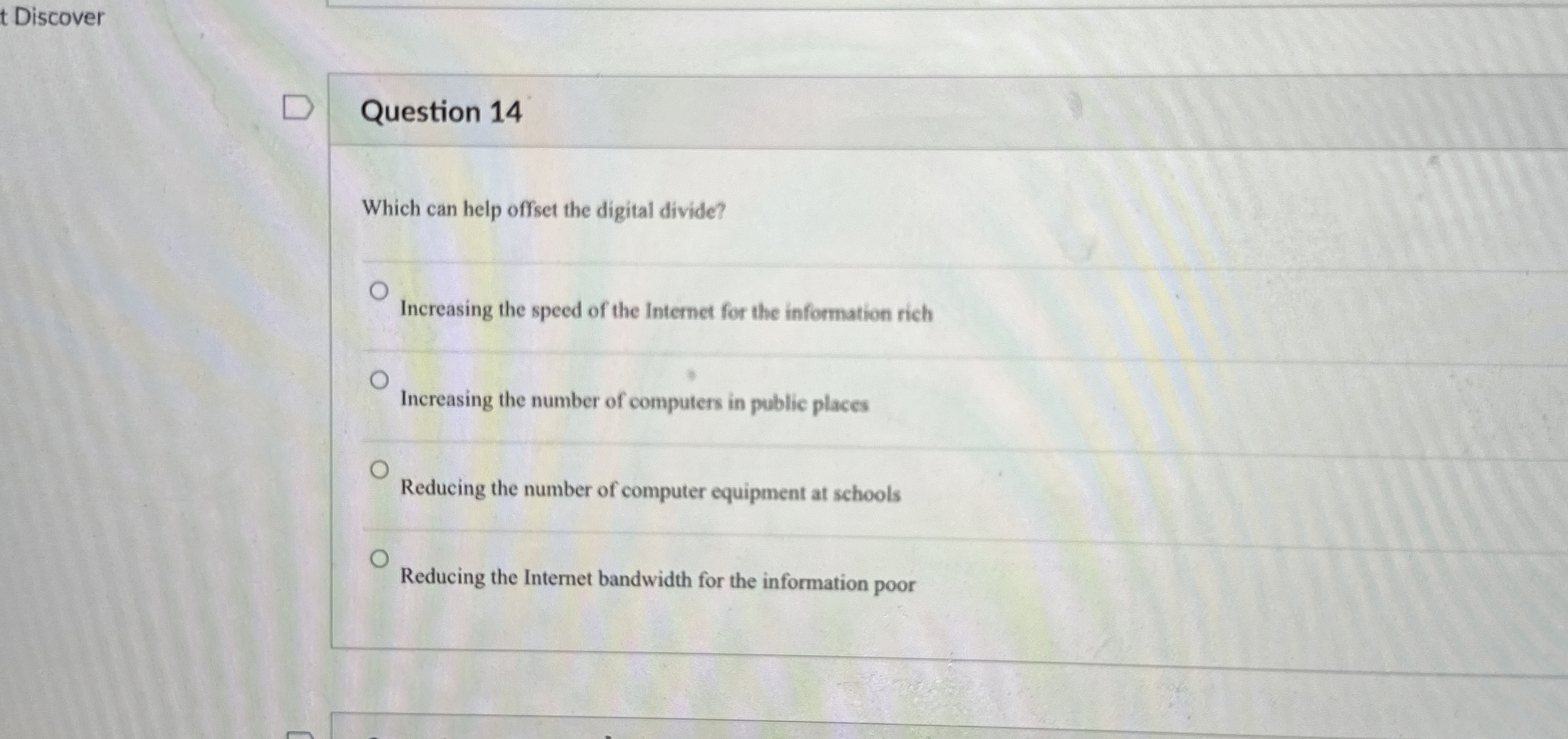 t Discover Question 1 4 Which can help offset the