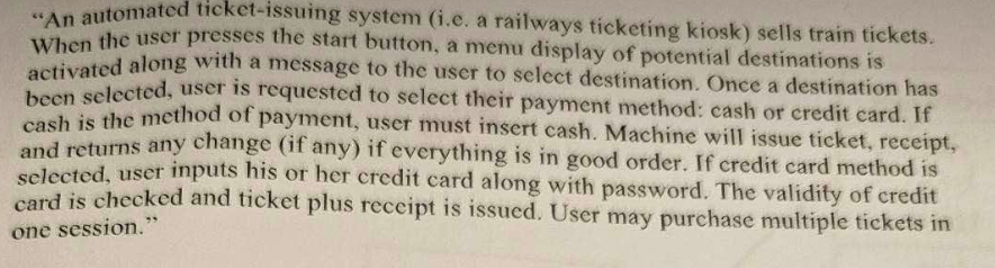 Draw a UML Class Diagram for this scenario. " An