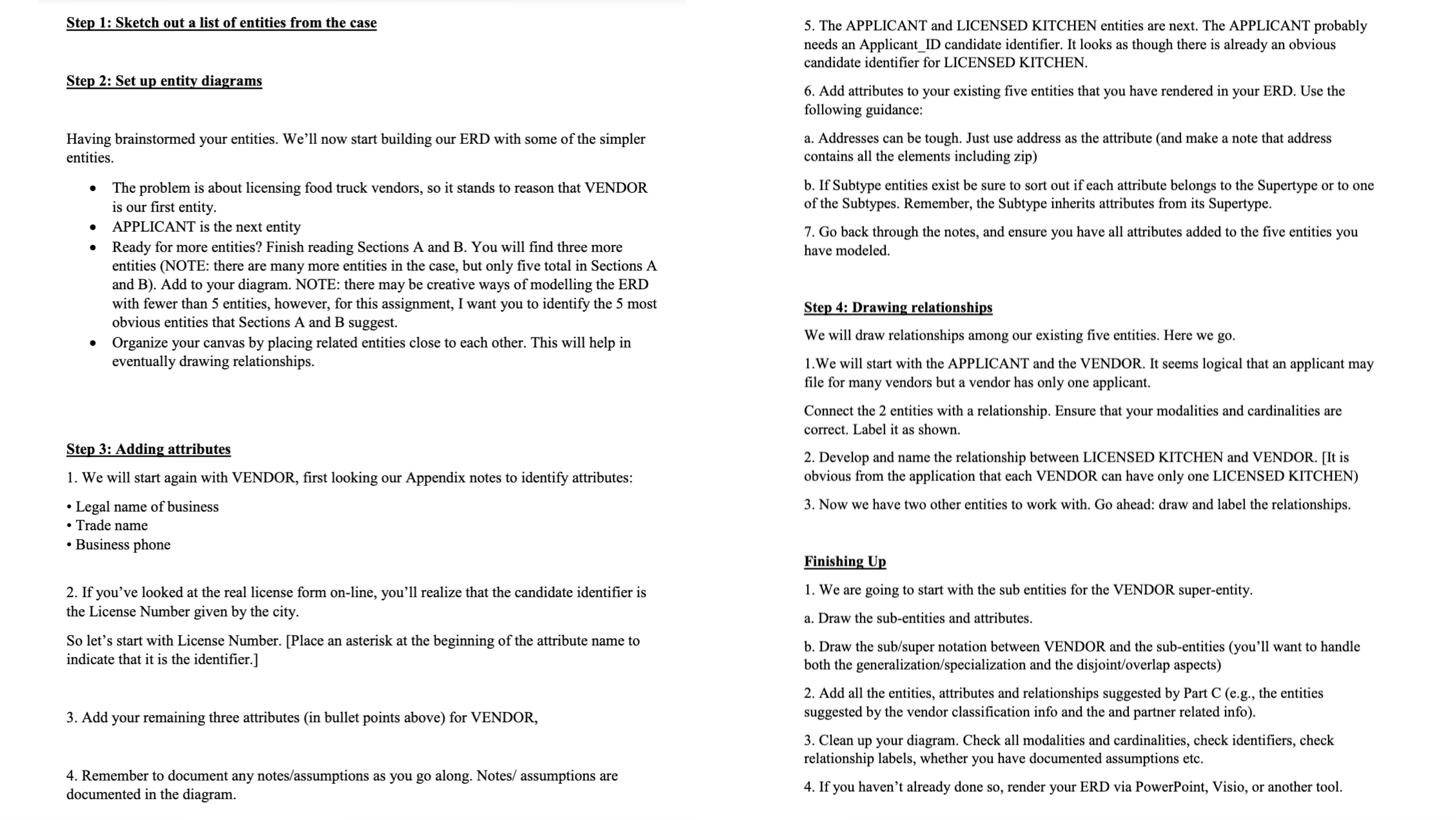 The Food Truck Licensing App - ERD assignment