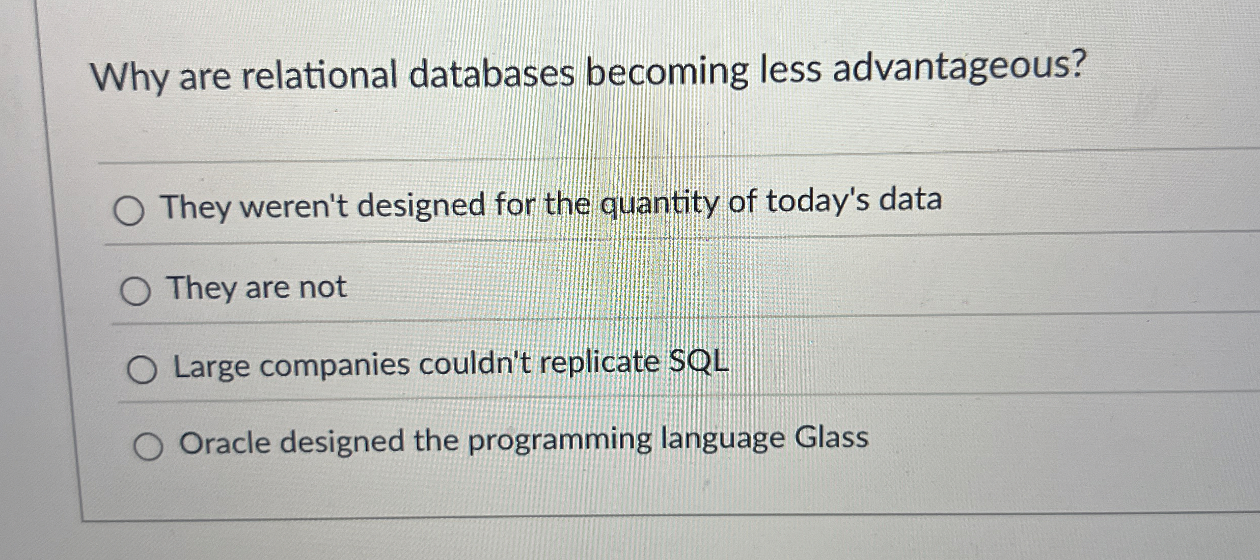 Why are relational databases becoming less