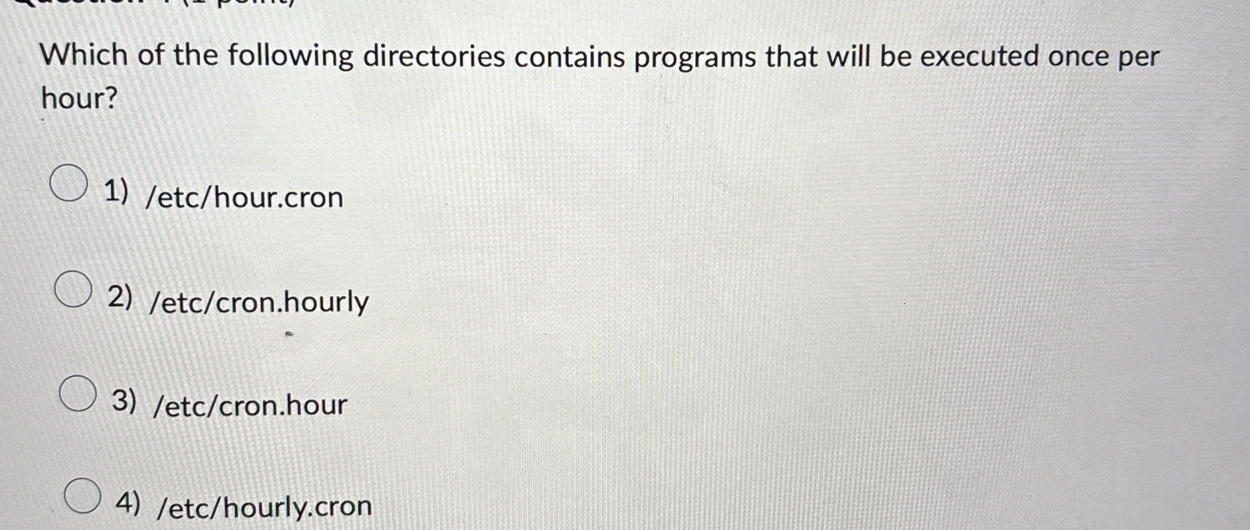 Which of the following directories contains