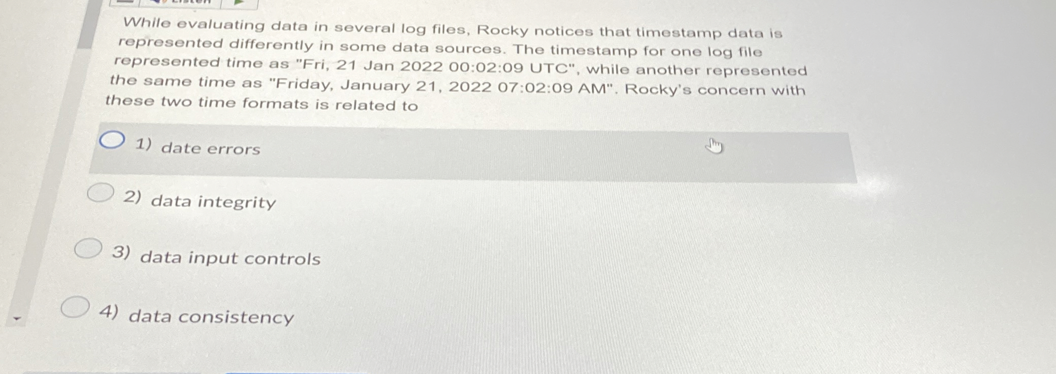 While evaluating data in several log files, Rocky