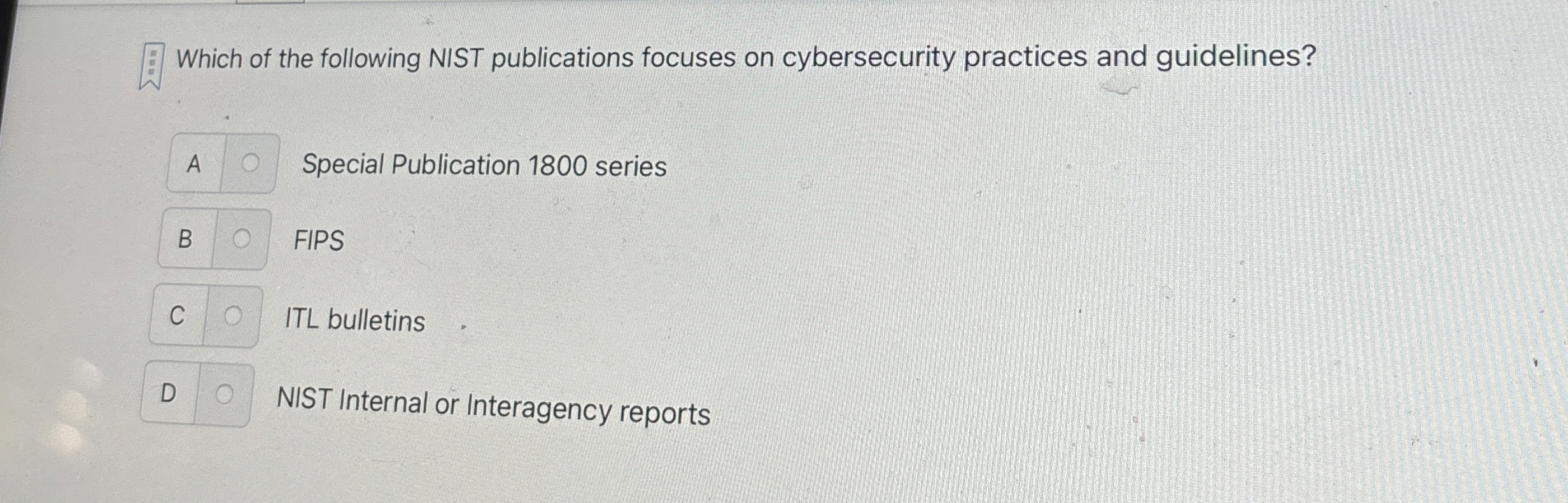 Which of the following NIST publications focuses