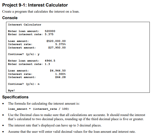 Python Project 9 - 1 : Interest Calculator Create