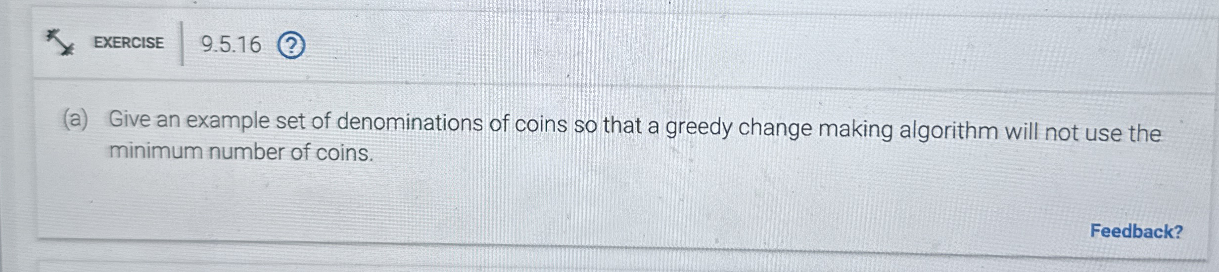 EXERCISE 9 . 5 . 1 6 ( a ) Give an example set of