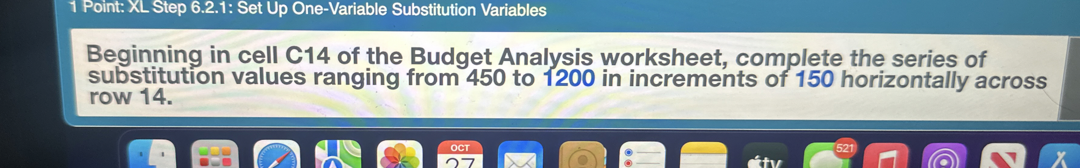 1 Point: XL Step 6 . 2 . 1 : Set Up One -