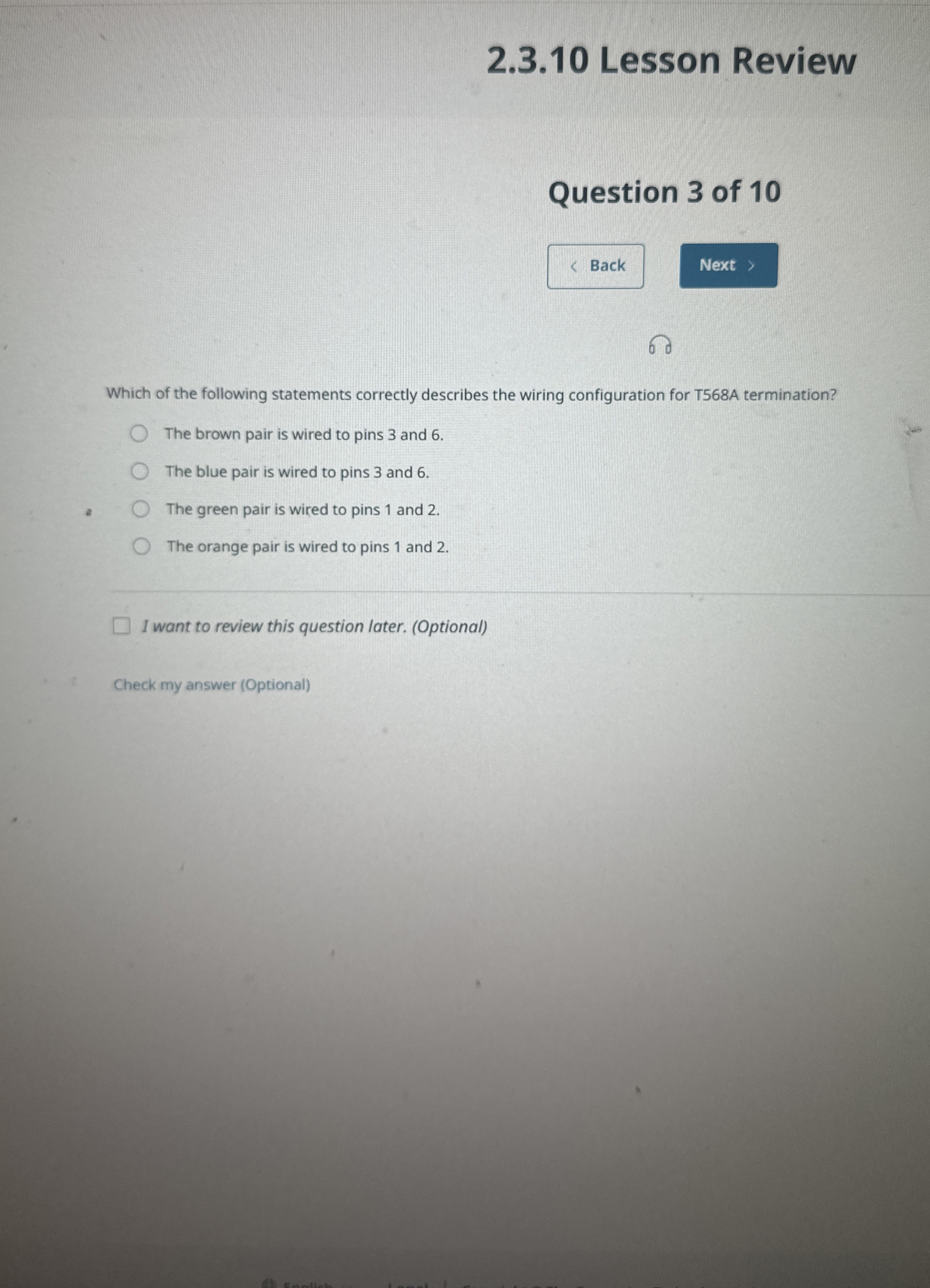 2 . 3 . 1 0 Lesson Review Question 3 of 1 0 Which