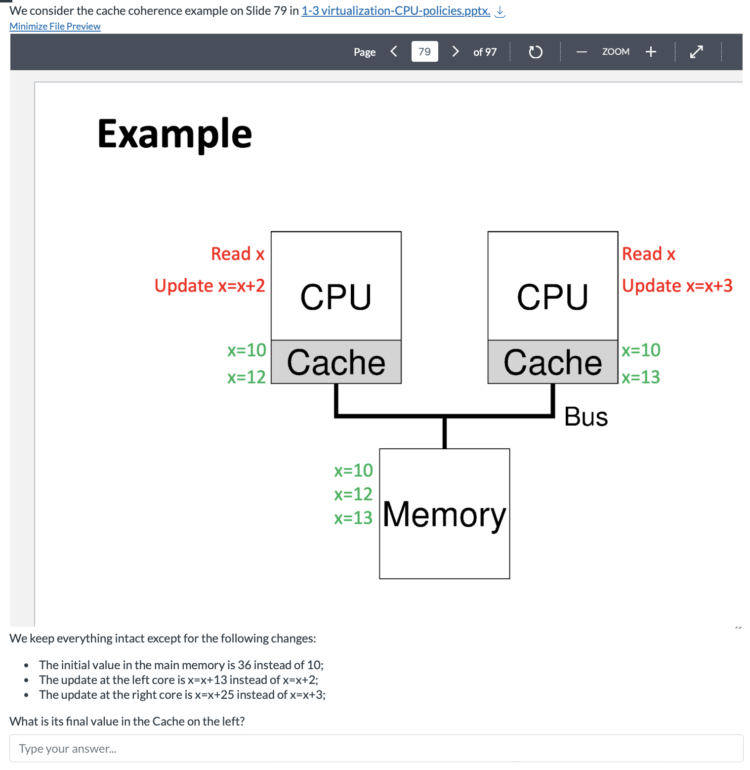 Example We keep everything intact except for the