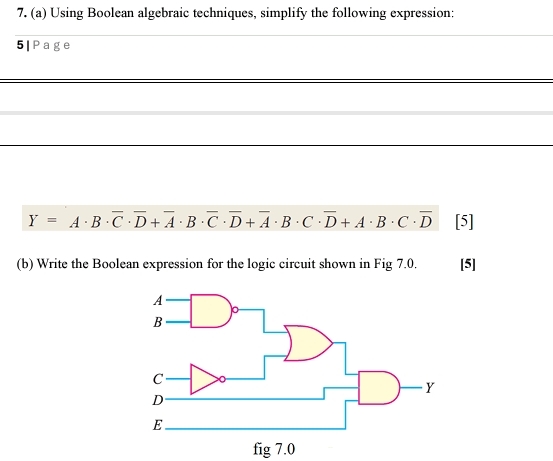 ( a ) Using Boolean algebraic techniques,