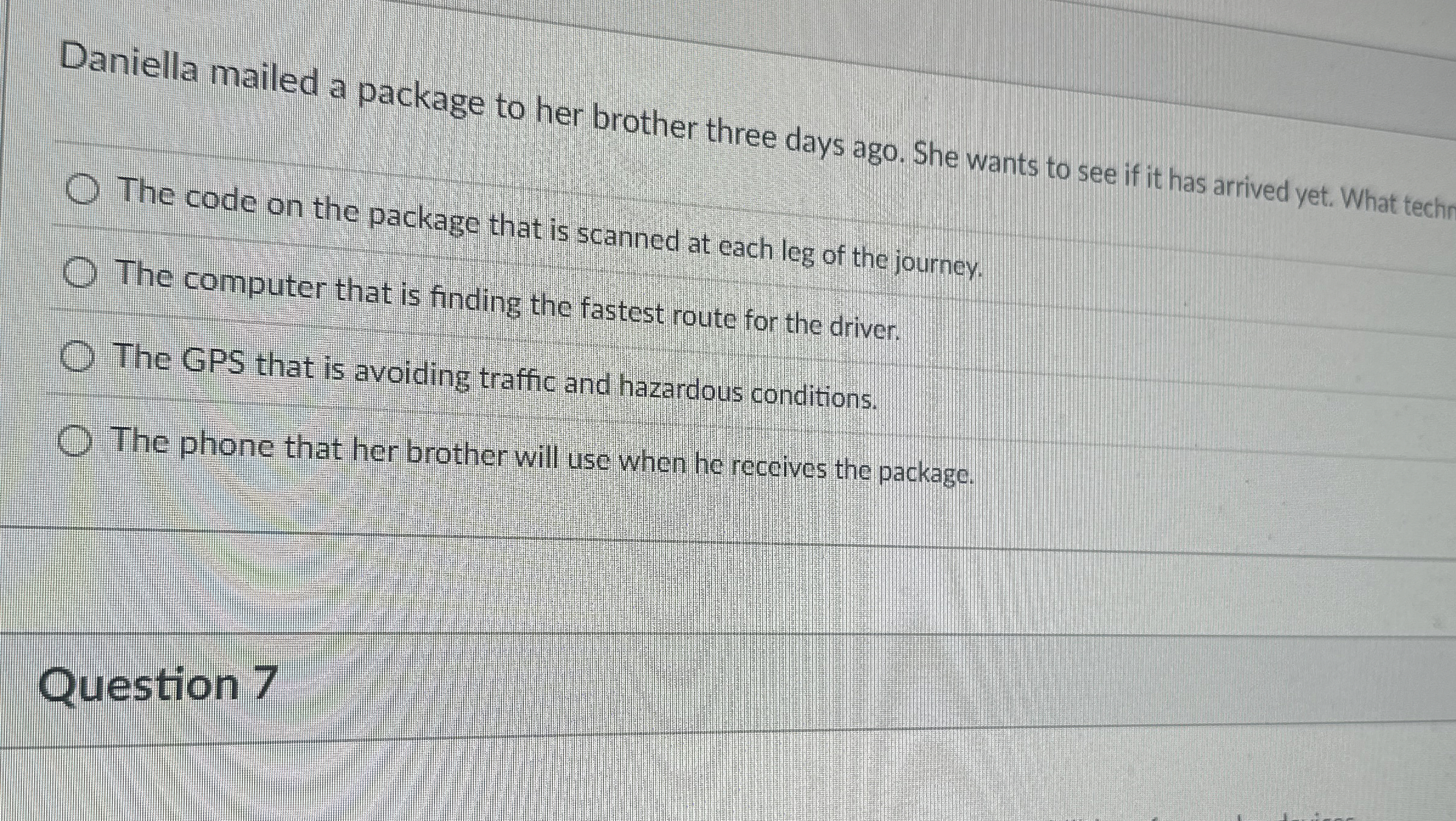 Daniella mailed a package to her brother three