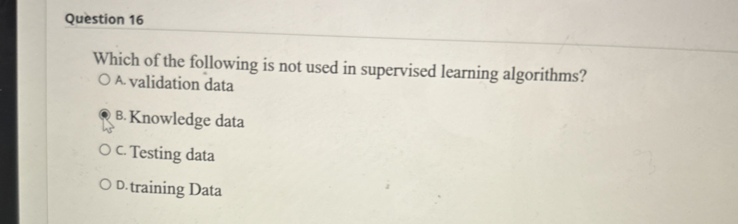 Question 1 6 Which of the following is not used