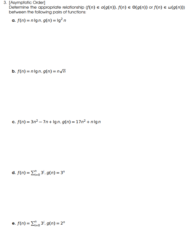 [ Asymptotic Order ] Determine the appropriate