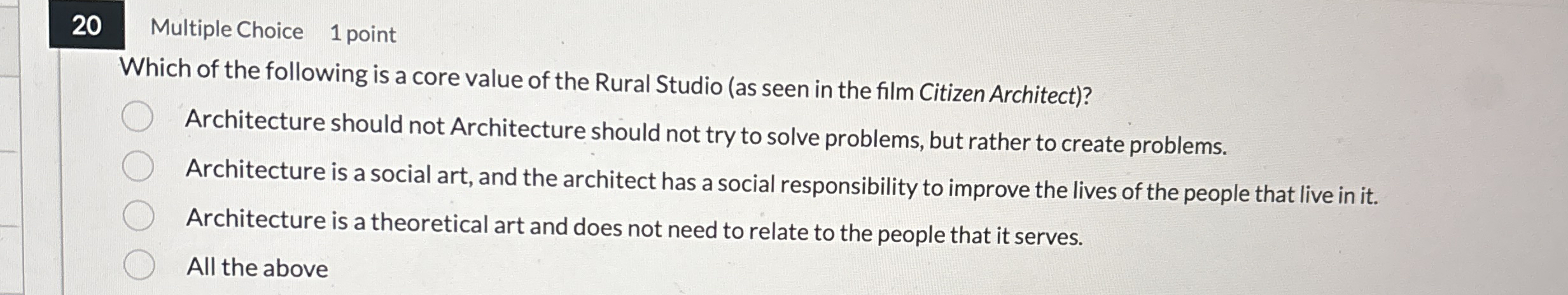 2 0 Multiple Choice 1 point Which of the