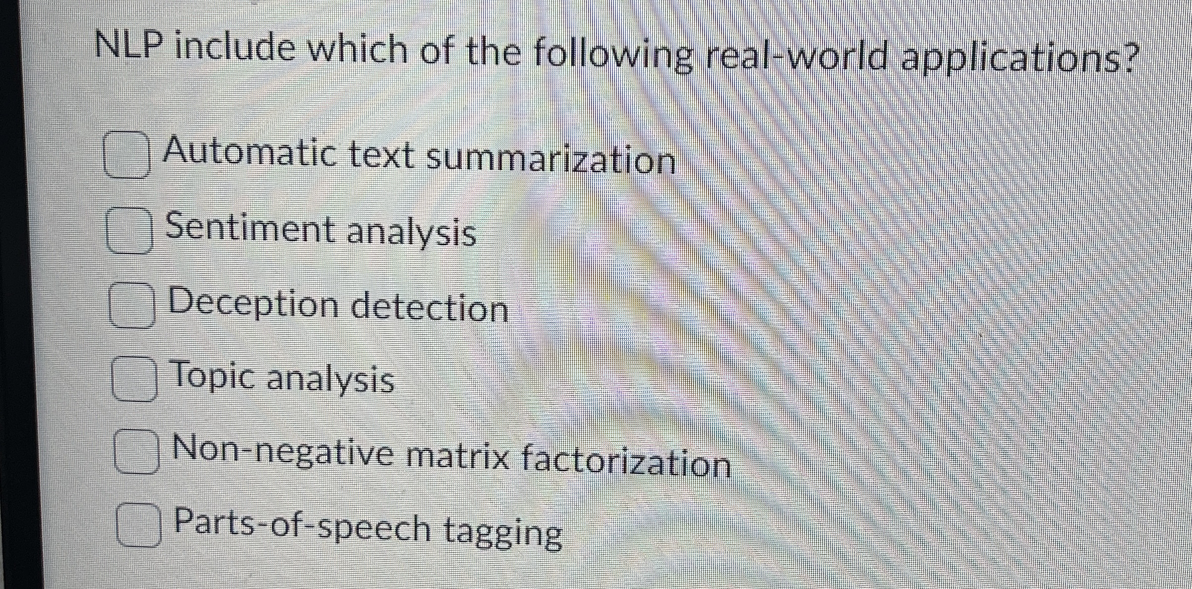 NLP include which of the following real - world