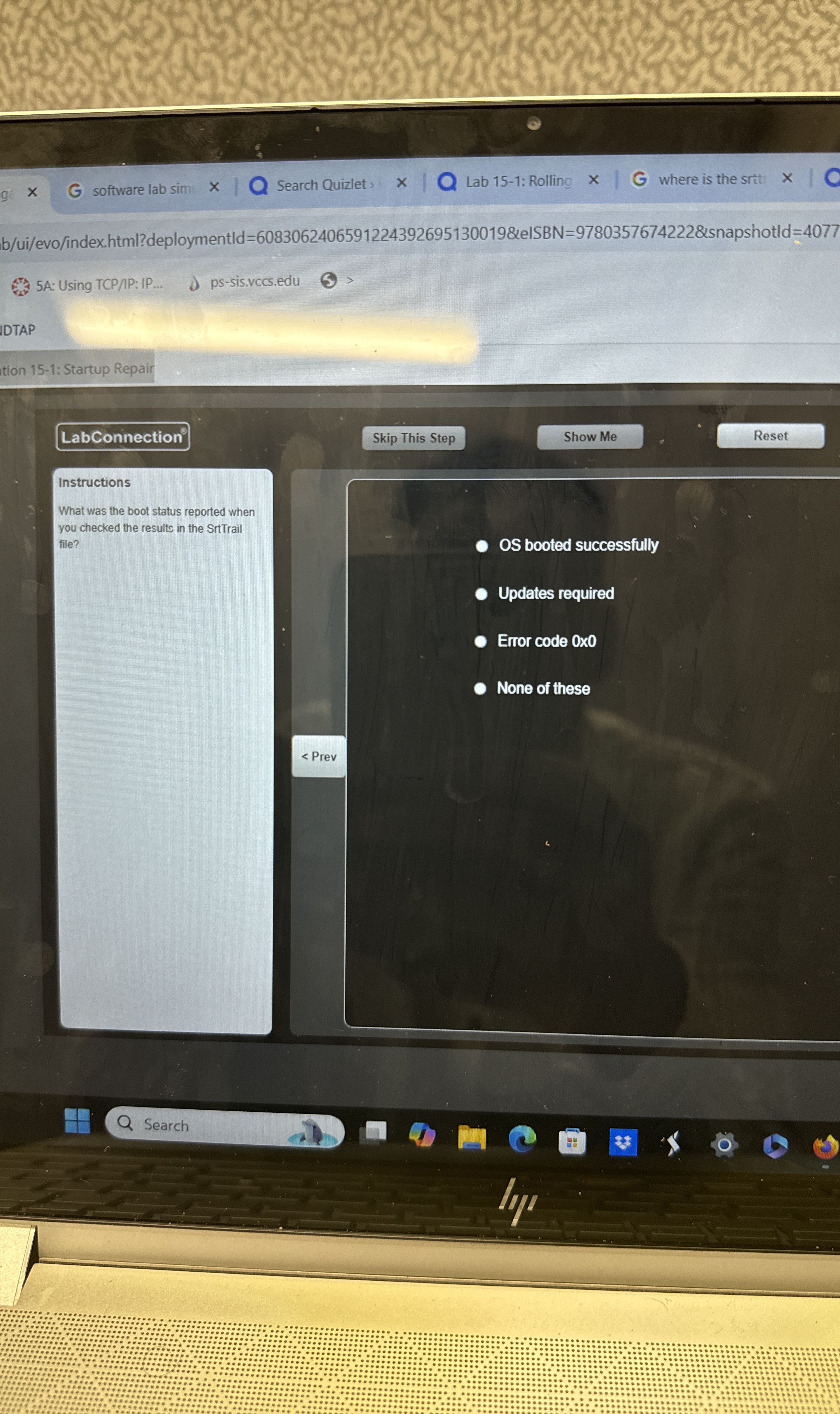 OS booted successfully Updates required Error