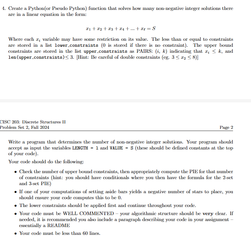 4 . Create a Python ( or Pseudo Python ) function