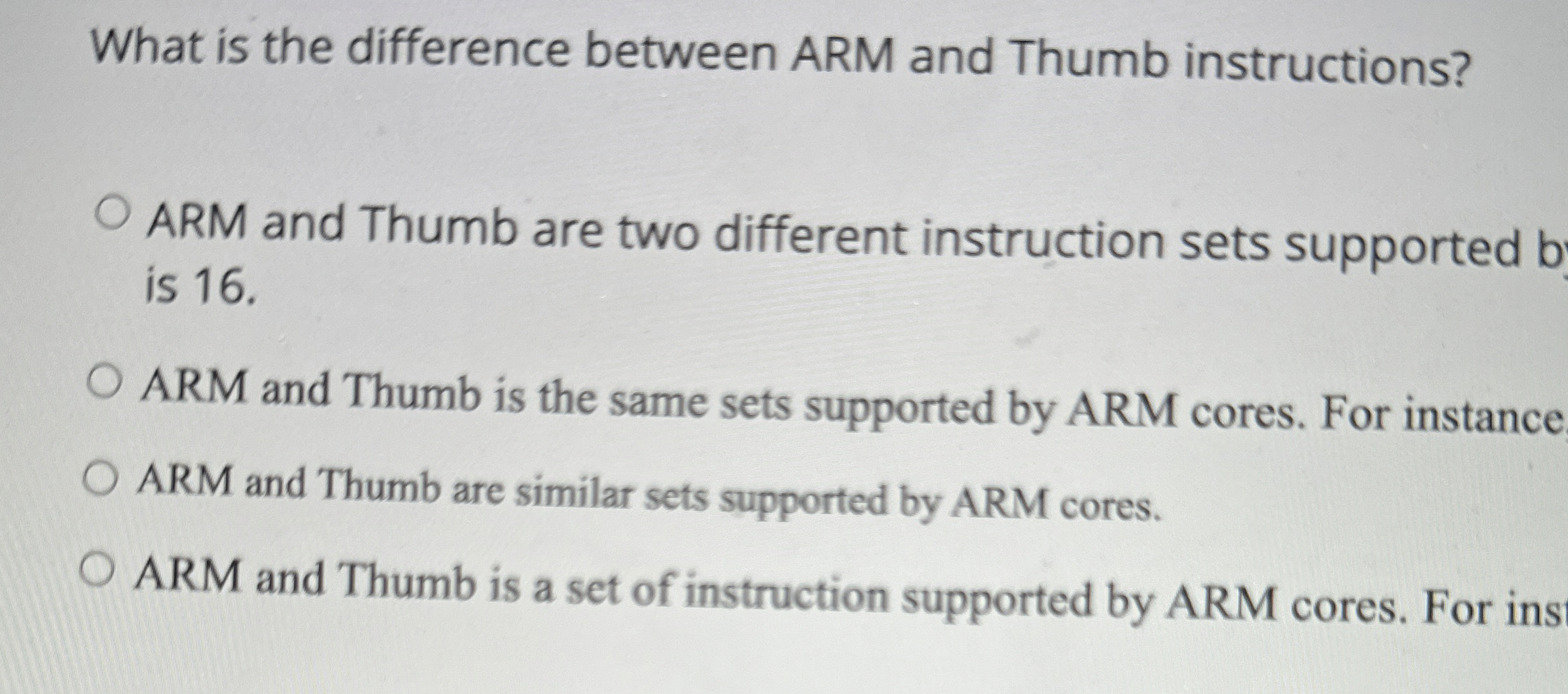 What is the difference between ARM and Thumb