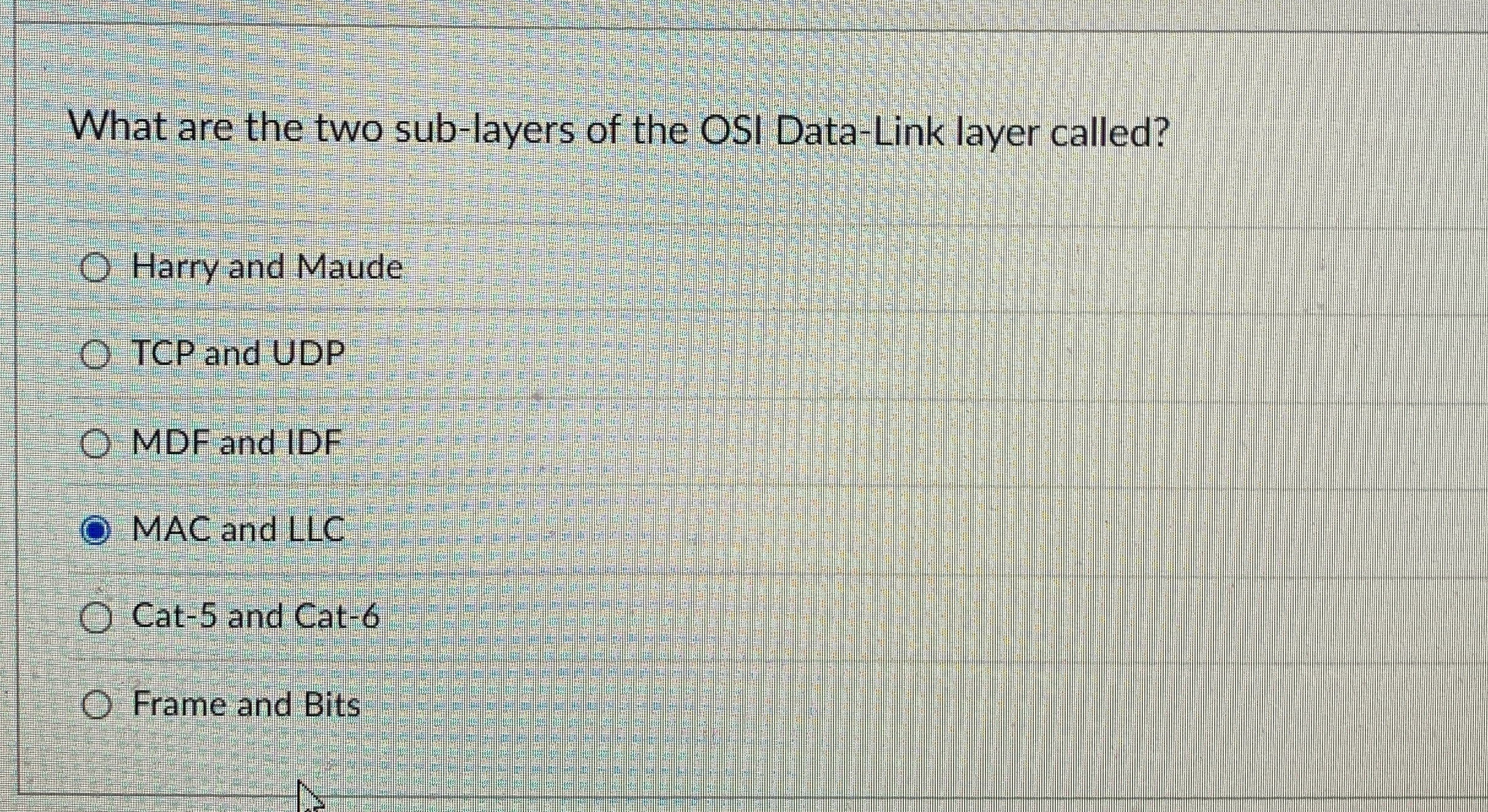 What are the two sub - layers of the OSI Data -