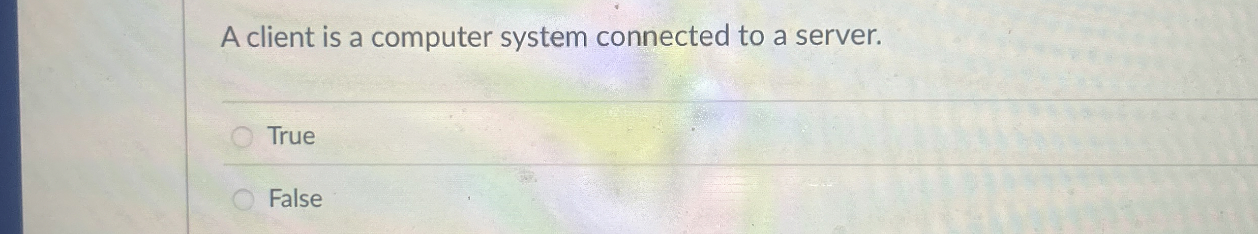 A client is a computer system connected to a