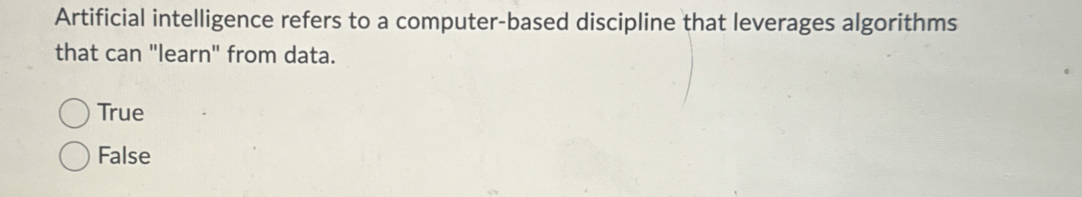 Artificial intelligence refers to a computer -