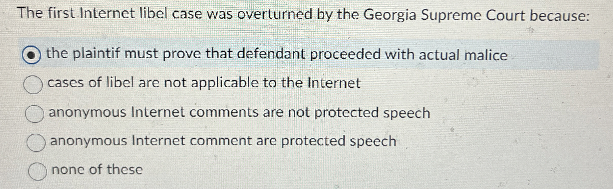 The first Internet libel case was overturned by