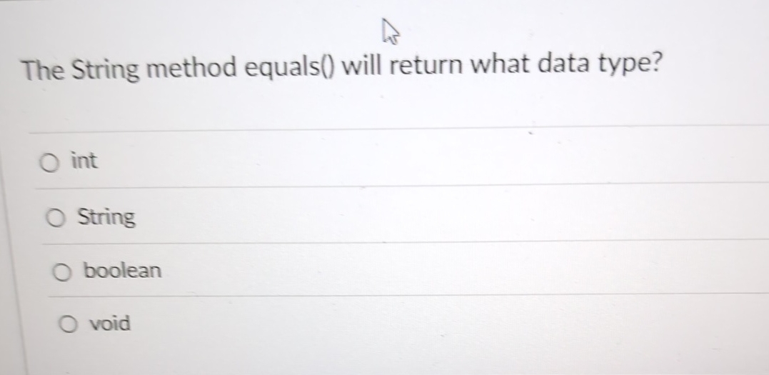 The String method equals ( ) will return what