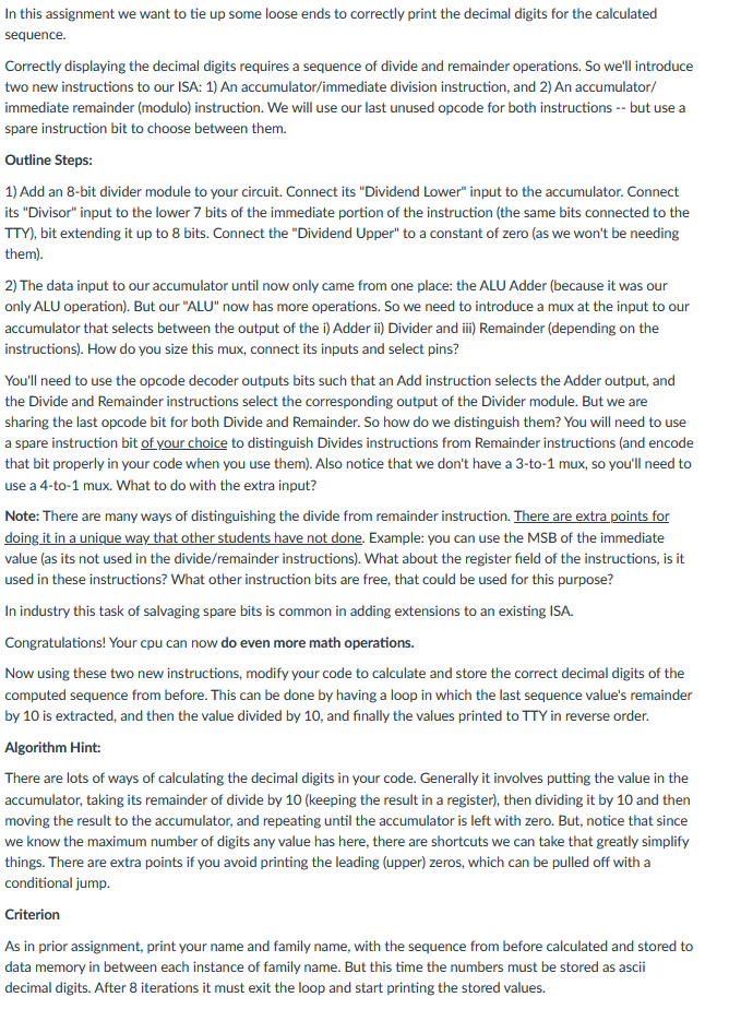 In this assignment we want to tie up some loose