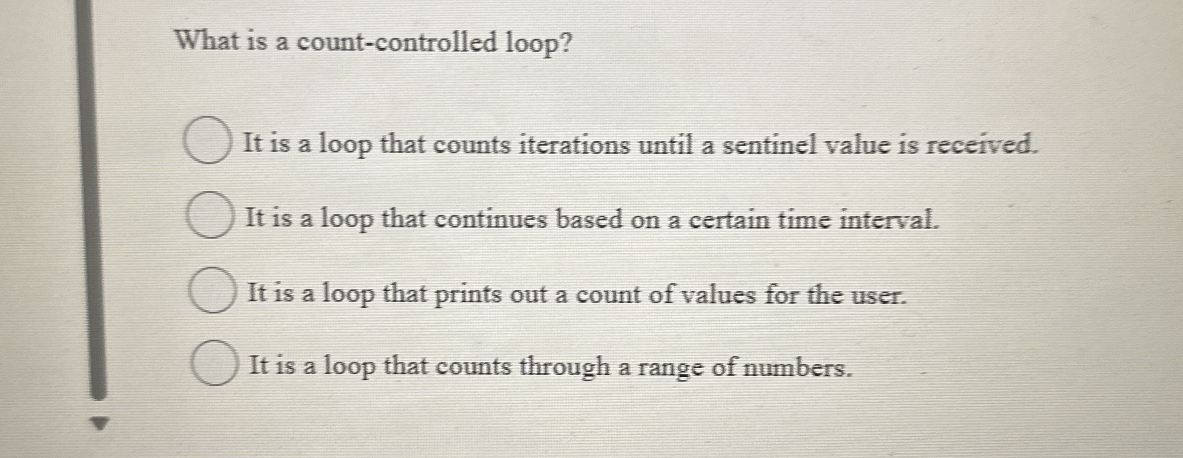 What is a count - controlled loop? It is a loop