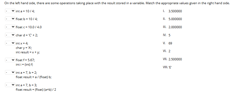 On the left hand side, there are some operations