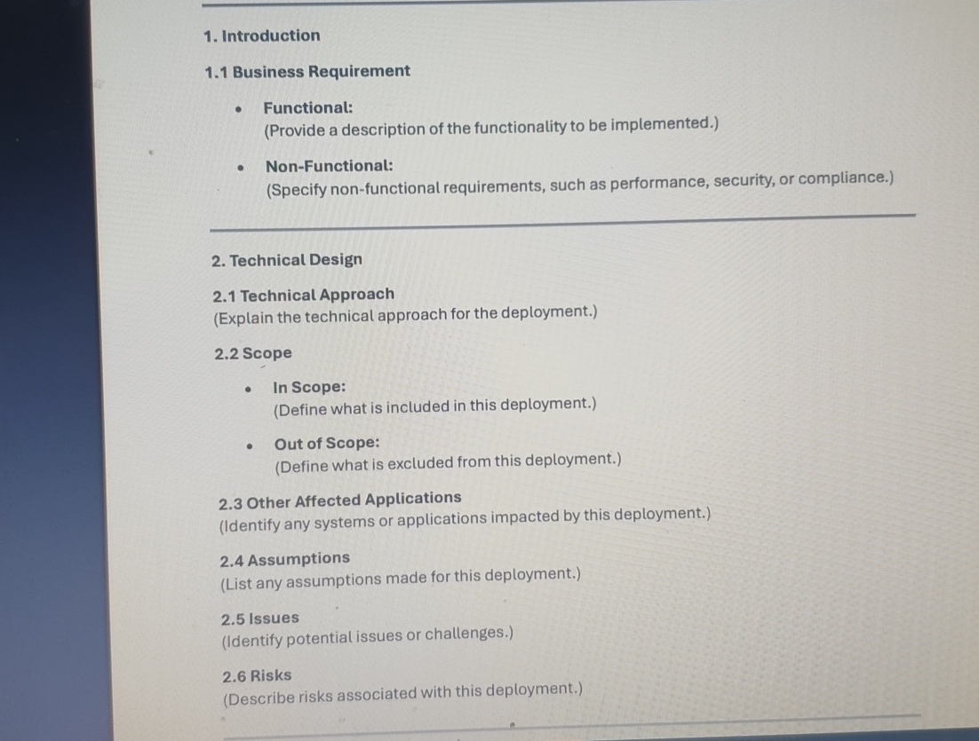 1 . Introduction 1 . 1 Business Requirement .