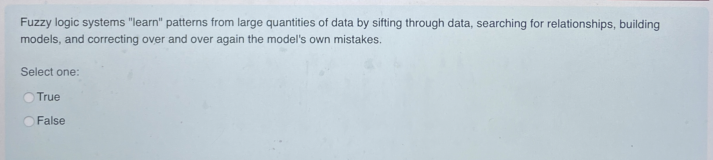 Fuzzy logic systems "learn" patterns from large