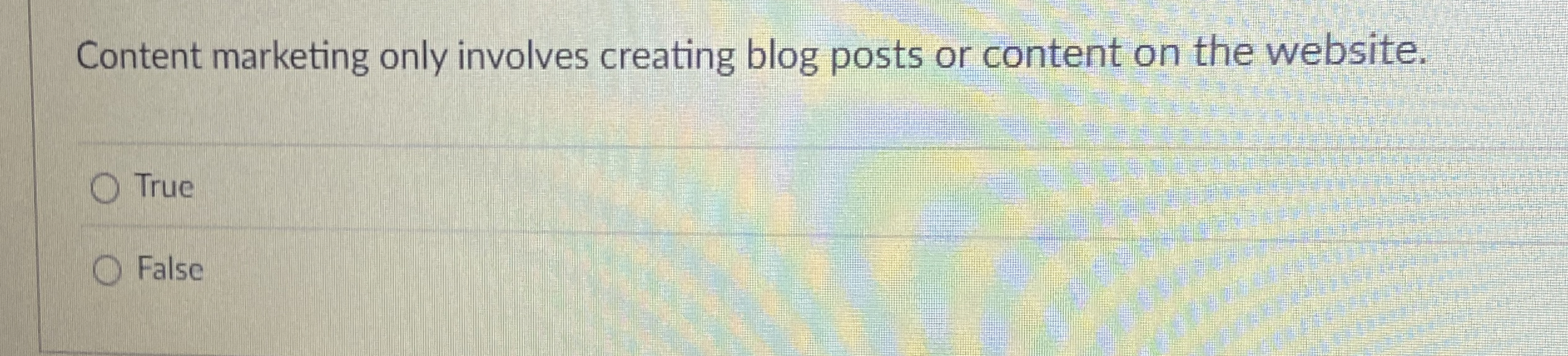 Content marketing only involves creating blog