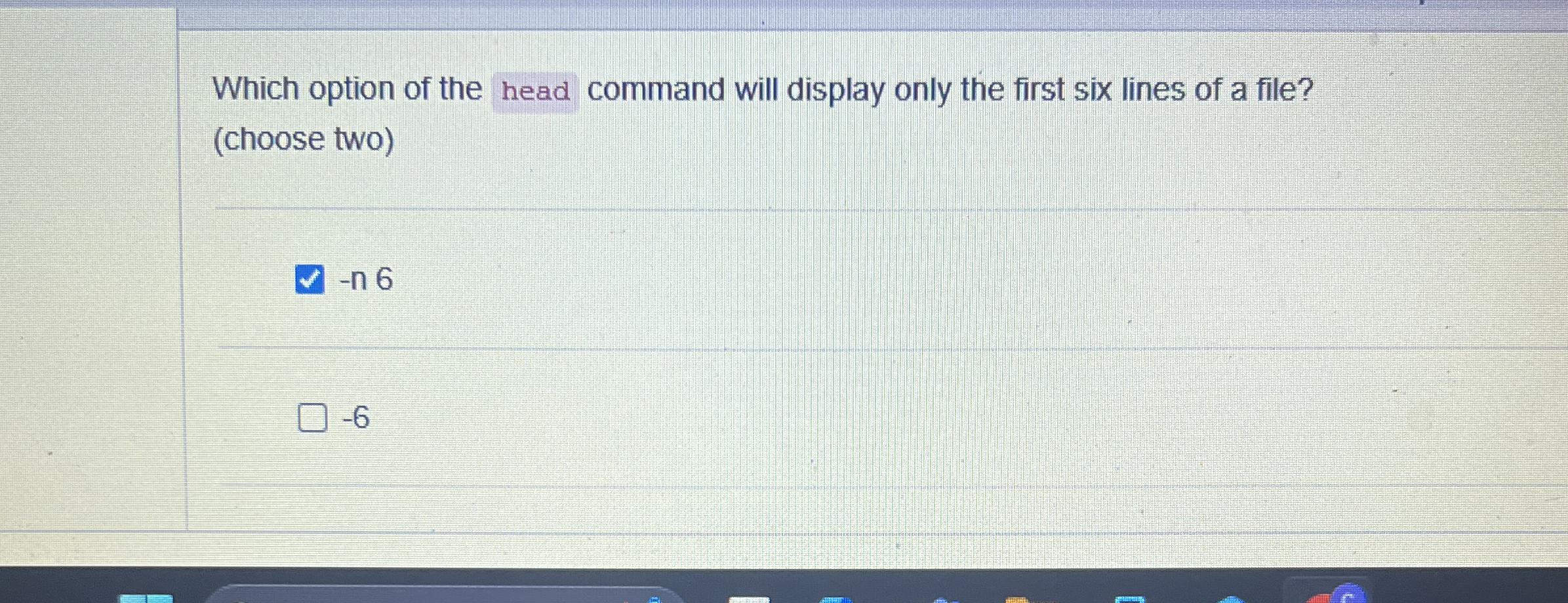 Which option of the head command will display
