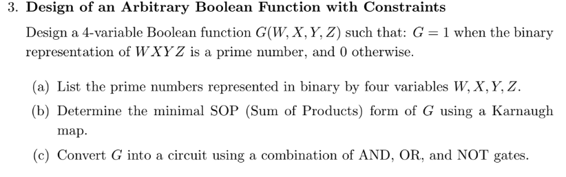 3 . Design of an Arbitrary Boolean Function with